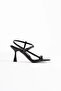 Women's Black Patent Leather Heeled Sandals Tr02My01A