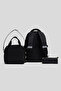 Ember Elementary School Bag Set - Set of 3 with Lunch Bag and Pencil Holder - Reflective, Black - 5