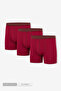 Men's Claret Red 3-Piece Long Leg Bamboo Boxer - 25201