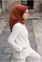 100% Twill Silk Monogram Patterned Tan Colored 90X90 Scarf Planting Shape: Hand Sewing - 2