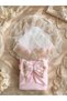 Pink Baby Girl Blanket with Lace Swaddle, Hospital Release Newborn Blanket, 100% Natural Cotton - 3