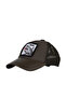 Green Leather-Fabric-Shark Men's Hat