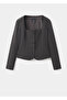 Crop Fabric Blazer Jacket - 3