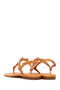 Women's Tan Ankle Buckle Flip-Flop Sandals with Stones 26Sfe452214 - 7
