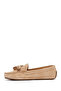 Women's Beige Tasseled Suede Leather Loafer 26Pfd151210 - 3