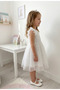 White Shiny Stripe Sleeveless Girl's Baby Girl Dress - 4