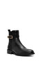 Women's Black Zippered Leather Boots 25Wfd280218 - 7