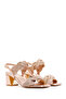 Women's Pink Braided Thick Short Heeled Sandals 26Sfd441014 - 2