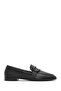 Women's Black Leather Masculine Loafer 26Pfd350118