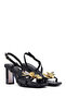 Women's Black Buckle Transparent Thick Heeled Sandals 25Sfd442618 - 3