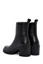 Women's Black Heeled Zippered Leather Boots 25Wfd2008Ft - 8