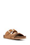 Women's Tan Buckle Suede Leather Slippers 26Sfd130610 - 8