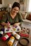 Punch Set, Pattern Printed Throw Pillow Embroidery Kit, Beginner Level Very Practical - 3