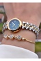 Yellow Silver Color Small Case Steel Cord 2 Year Warranty Women Wristwatch - Bracelet 0850Frc606-15 - 3