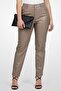 Women Slim Fit Solid Straight Leg Pants, Taupe