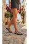 Women's Gray Studded Detailed Buckle Cage Model Suede Slippers 1.5cm Byndsk106 - 3