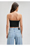 Strapless Black Knitwear Top Crop / Short Cut1710448-900 - 4