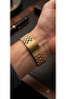 20mm Diameter Curved End Gold Color Steel Watch Band - 3
