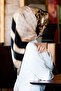 Women's Twill Silk Scarf Black Cream - 5