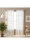Foliage Trail Sheer Curtain Pair 135x240cm-beige