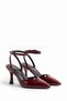 Été En Ville Women's Pointed Toe Patent Leather Ankle Strap 9 cm Heeled Summer Shoes