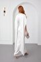 Women's White Belted Satin Promise Engagement Wedding Evening Dress - 6
