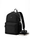 Unisex Black Waterproof Daily Backpack with Pocket