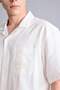 100% Cotton Boxy Fit Apaş Collar Short Sleeve Ecru Shirt H6319Ax26Sm - 6