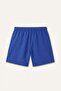 Mesh Lined Elastic Lace-Up Waist Sax Blue Swim Shorts I3377Ax26Hs - 7