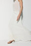 Sequin Detailed Pleated Lined Knitwear Skirt - White - 4