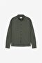 Dark Green Slim Buttoned Collar Plain Casual Shirt - 8