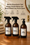 Bathroom Organizer Set with Wooden Stand, White Label Conditioner Bottle