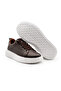 Brown 100% Genuine Leather Men's Sports Sneaker with Orthopedic Sole Vt27 - 3