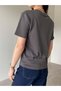 Anthracite Crew Neck Basic Mia T-Shirt - 2