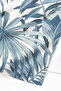 Blue and White Beach Towel with Tropical Leaves - Modern Mediterranean Botanical Pool Sea Bath Seaside Coverlet - 3