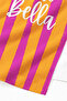 Striped Ciao Bella Written Fuchsia Orange Beach Towel - Vibrant Colorful Quick-Drying Microfiber Towel - 5