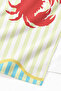 Crab Themed Striped Marine Beach Towel-Mediterranean Style Green Red Quick Drying Microfiber Towel - 5