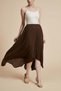 Solid Pleated Midi Skirt - 3