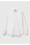 Men's white 100% cotton long sleeve straight shirt with chest pocket detail - 2