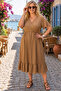 Plus Size Double Breasted Collar Comfort Model 4 Season Non-Sweaty Half Sleeve Dress