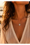 Vip Series White Enamel Blue Stone Gold Eye Necklace