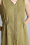 V-Neck Gofre Textured Sleeveless Dress F3408Ax26Sm - 3