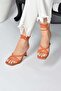 Orange Ankle Strap Women's Heeled Shoes K404070209 - 4