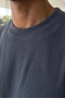 Men's Oversize Wide Cut 100% Cotton Thick Textured Basic Crew Neck Smoked T-Shirt - 6