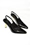 S752074608 Black Patent Leather Thick Heeled Women's Shoes - 6