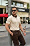 Men's Collar Detailed Patterned Textured Knitwear T-Shirt - 2