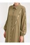 50% Linen 50% Viscose Long Undergarment Dress with Buttons - 2