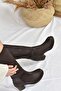 Brown Thick Heeled Women's Boots C674250309 - 4