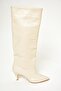 Beige Low Heeled Women's Boots N749204009 - 6