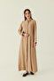 Shirt Collar Lace Piece Dress Beige - 5